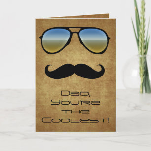 Cool Dad Sunglasses/Moustache Greeting Card