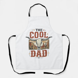 Cool Dad Western Longhorn Skull Vintage Shirt Desi Apron