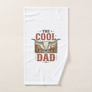 Cool Dad Western Longhorn Skull Vintage Shirt Desi Hand Towel