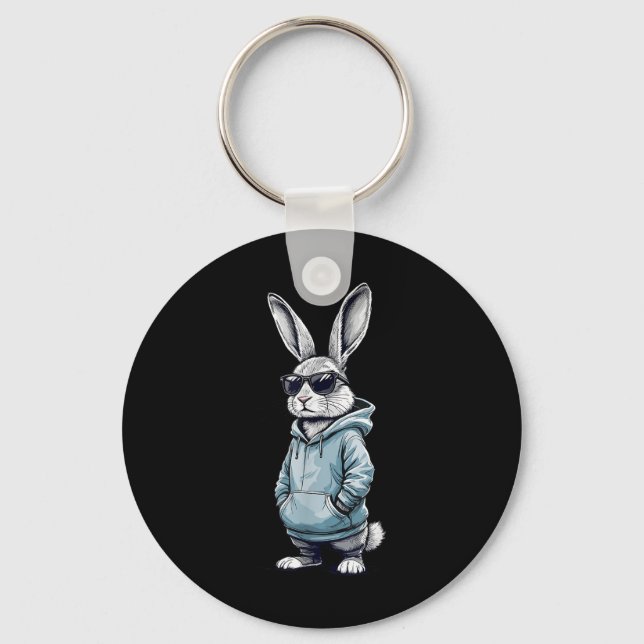 Cool Daddy Easter Bunny Dad Kids Boys Easter  Keychain (Front)