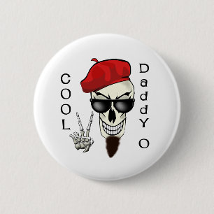 Cool Daddy - O Beatnik Skull 2 Inch Round Button