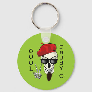 Cool Daddy - O Beatnik Skull Keychain