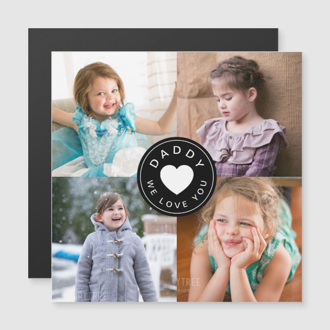 Cool Daddy We Love You Heart Photo Collage (Front/Back)