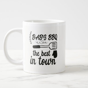 Cool Dad's BBQ word art Large Coffee Mug