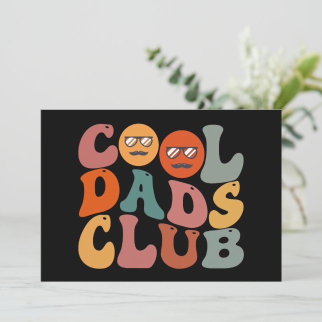 Cool Dads Club Dad Father's Day Retro Groovy Announcement (Standing Front)