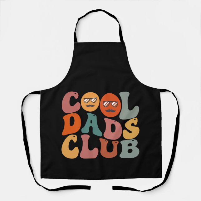 Cool Dads Club Dad Father's Day Retro Groovy Apron (Front)