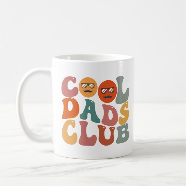Cool Dads Club Dad Father's Day Retro Groovy Coffee Mug (Left)
