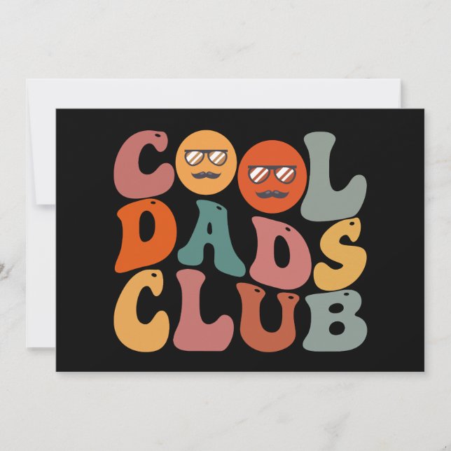 Cool Dads Club Dad Father's Day Retro Groovy Invitation (Front)