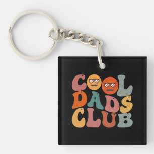 Cool Dads Club Dad Father's Day Retro Groovy Keychain