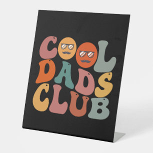 Cool Dads Club Dad Father's Day Retro Groovy Pedestal Sign