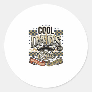 Cool Dads Club Vintage Engraving Dad Shirt Design_ Classic Round Sticker