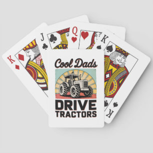 Cool Dads Drive Tractors Farmer Father’s Day Dad Playing Cards