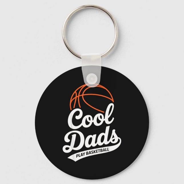 Cool Dads Play Basketball Dad Keychain (Front)