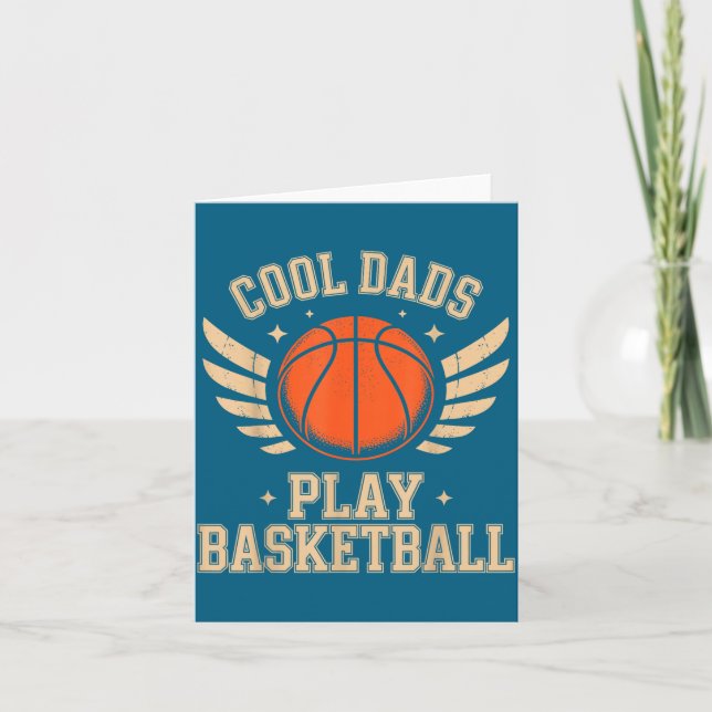 Cool Dads Play Basketball Illustration Card (Front)