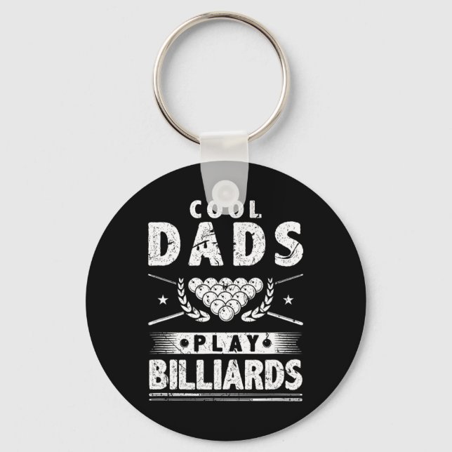 Cool Dads Play Billiards  Keychain (Front)