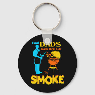 Cool Dads Teach Their Kids To Smoke Byrbecue Bbq  Keychain
