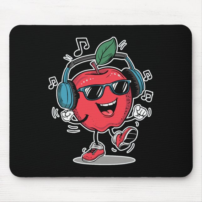 Cool Dancing Apple  Mouse Pad (Front)