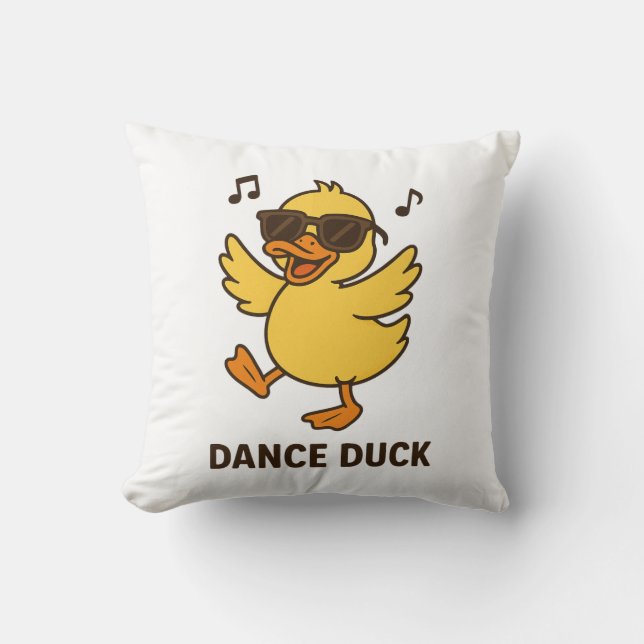 Cool Dancing Duck Throw Pillow (Front)