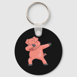 Cool Dancing Farm Animals Fans Holiday Art Dabbing Keychain