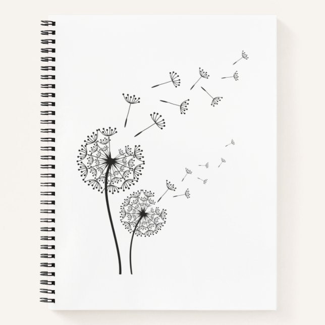 Cool dandelion flower aesthetic floral notebook (Front)