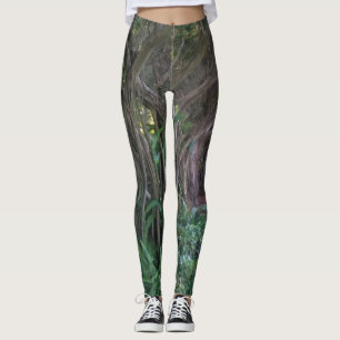 Cool Dark Forest Tress Print Leggings