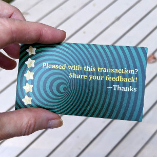 Cool Dark Green Feedback Reminder Boost Reviews Business Card
