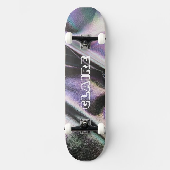 Cool Dark Holographic Name Collectable Skateboard (Front)