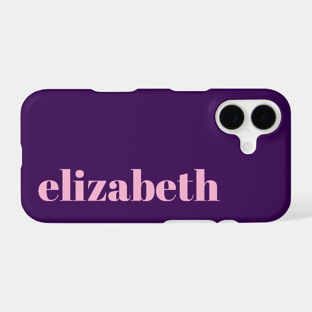 Cool Dark Purple and Light Pink Name Template (Verso (Horizontal))