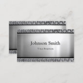 Cool Dark Stainless Steel with Diamond Metal Look Business Card (Front/Back)