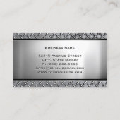 Cool Dark Stainless Steel with Diamond Metal Look Business Card (Back)