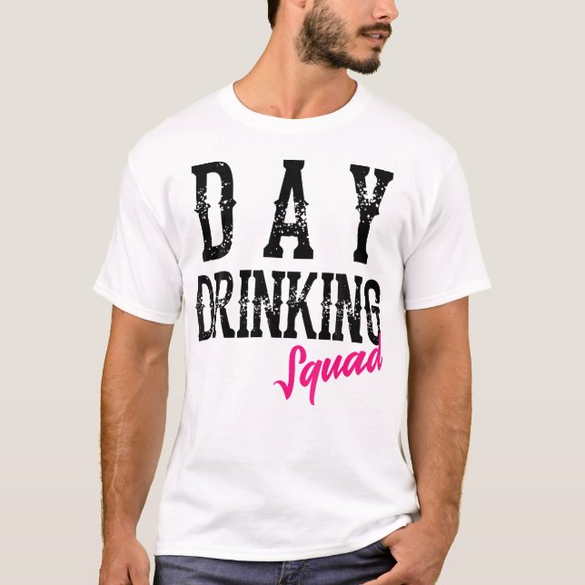 Cool Day Drinking Squad  Funny Alcohol Drinker Gro T-Shirt (Front)
