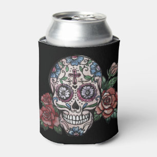 Cool Day of the Dead sugar skull with roses… Can Cooler