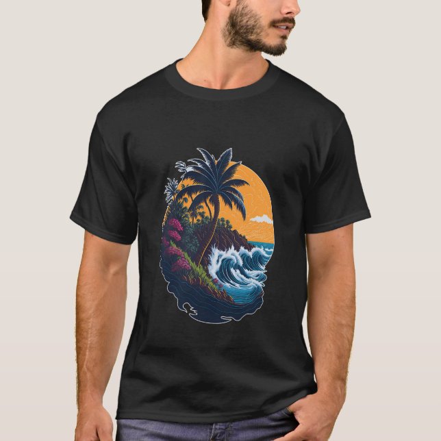 cool décontracté avec T-shirt "Crashing Waves Edge (Devant)
