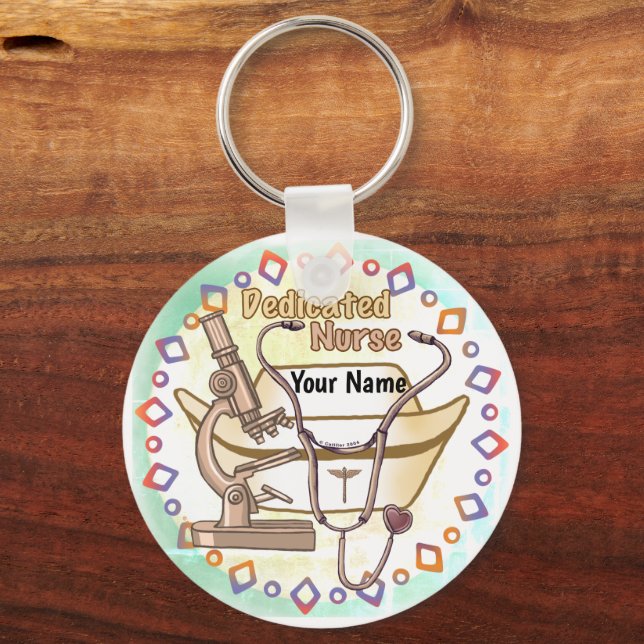 Cool Dedicated Nurse keychain (Front)