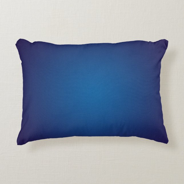 Cool Deep Blue Grainy Vignette Accent Pillow (Front)