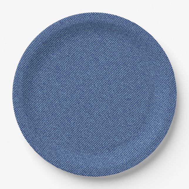 Cool Denim Blue Jeans Paper Plate (Front)