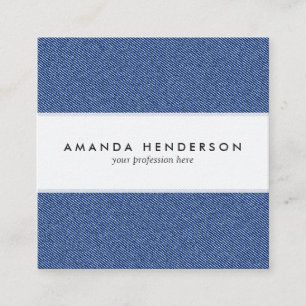 Cool Denim Blue Jeans Square Business Card