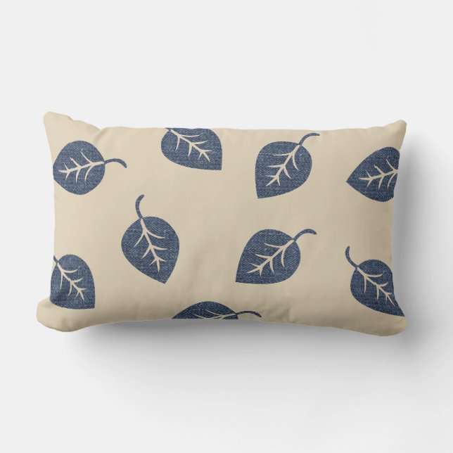 Cool Denim Look Lumbar Pillow (Front)