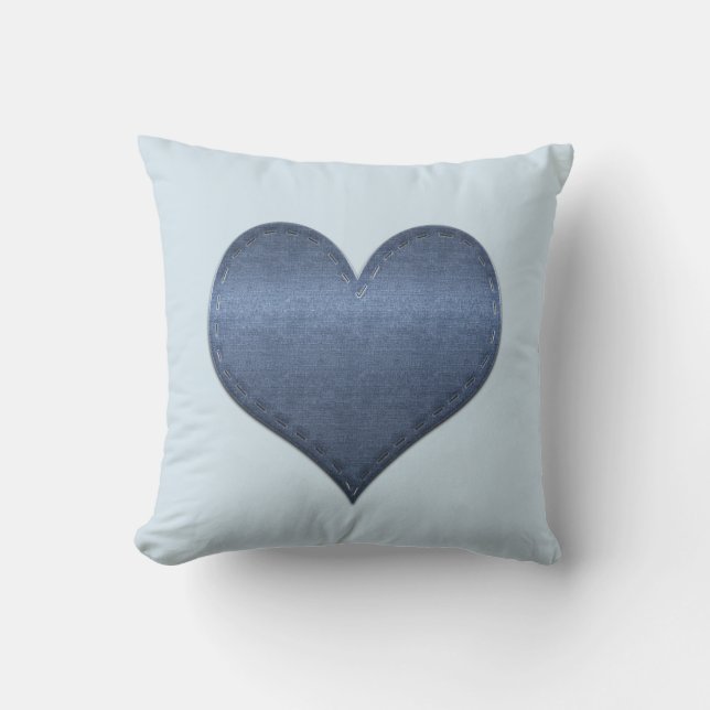 Cool Denim Look Throw Pillow (Front)