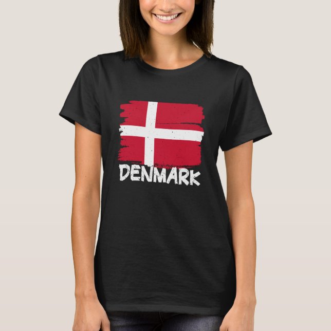Cool Denmark Flag T-Shirt (Front)