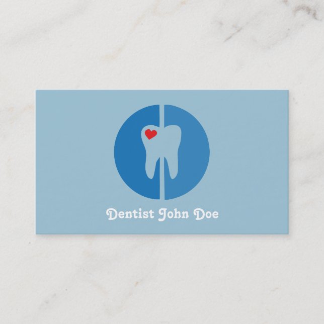 Cool dentist dental office tooth business card (Front)