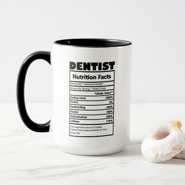 cool Dentists word facts Mug (With Donut)