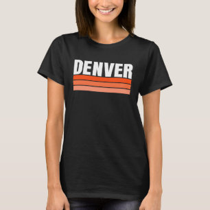 Cool Denver Orange Striped Simple & Basic Minimal T-Shirt