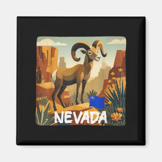 Cool Desert Nevada Costume with Bighorn Sheep Magnet