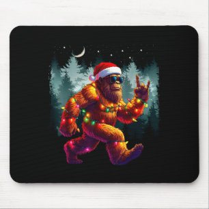 Cool Devil Horns Sasquatch Holiday Lights Christma Mouse Pad
