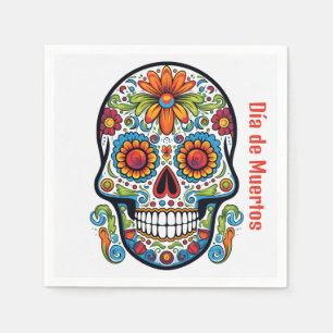 Cool Dia de Muertos doodle style Calavera skull Napkin