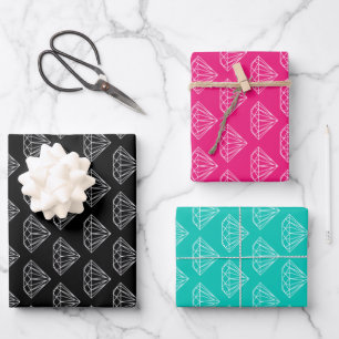 Cool diamond pattern custom colour luxury Christma Wrapping Paper Sheet