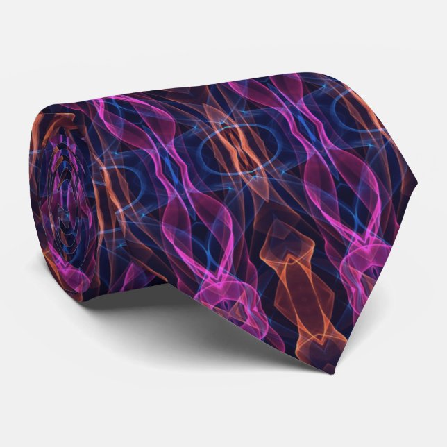 Cool Digital Multicolored Pattern  Tie (Rolled)
