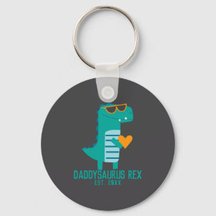 Cool Dino Daddysaurus Rex New Dad Fathers Day Keychain