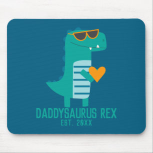 Cool Dino Daddysaurus Rex New Dad Fathers Day  Mouse Pad